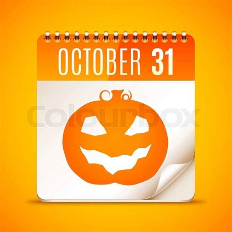 Halloween Calendar With October 31 Stock Vector Colourbox