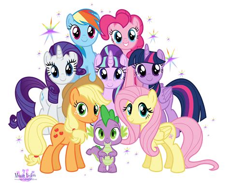 The Mane 7 and Spike by MeganLovesAngryBirds on DeviantArt