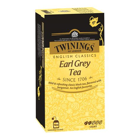Twinings Earl Grey Tea100 Teabagspremium Black Teaenglish Classic Rangelight Strengthmild