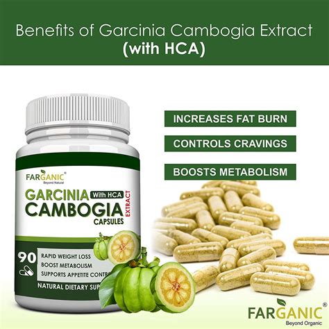 farganic garcinia cambogia extract capsule with hca for weight loss management supplement 60