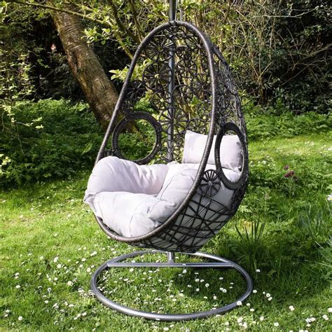 Hanging egg chair fits into a home where there is plenty of space but is also suitable for open outdoor areas. Egg shaped garden swing chair | Hanging egg chair, Hanging ...