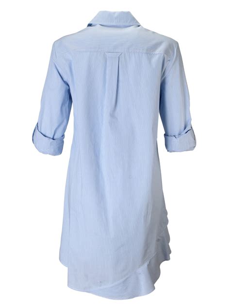 Jenna Blue And White Striped Cotton Midi Dress Finley Shirts