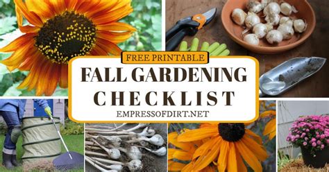 Complete Fall Gardening Checklist Free Printable Empress Of Dirt
