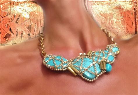 Saleturquoise Statement Bib Necklace Best Seller Wire Etsy