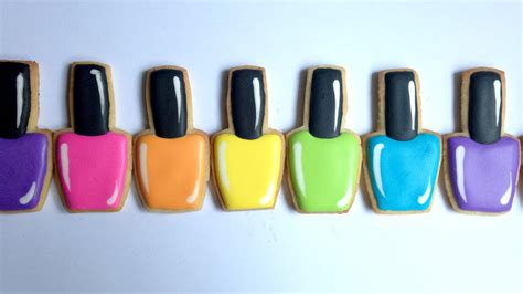 Notice how the plain fuchsia pink base color become funky and trendy with that. How To Decorate Nail Polish Cookies! - YouTube