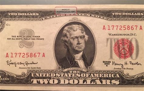 Series Two Dollar Bill Red Seal United States Note Crisp Uncirculated