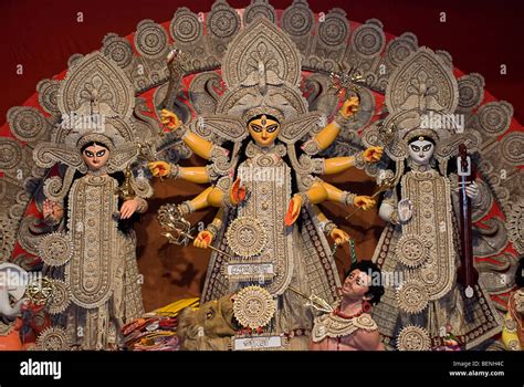 La Diosa Durga Durga Puja Festival Kolkata Bengala Occidental India