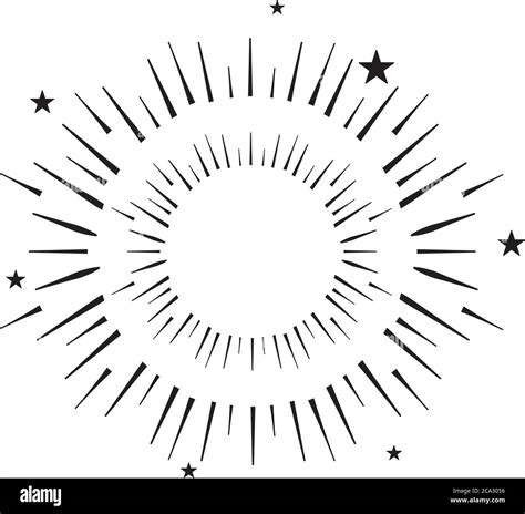 Icon Of Round Burst Of Firework Over White Background Silhouette Style