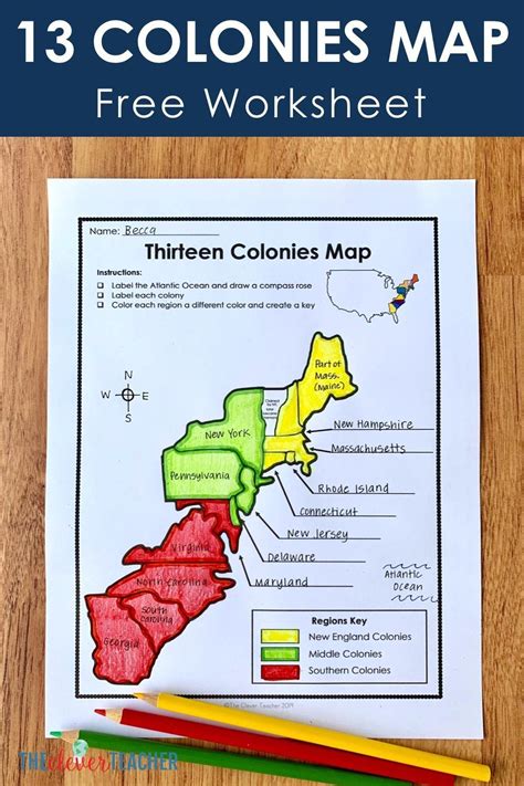Free Student Map Worksheet And Lesson For Locating The 13 Colonies And