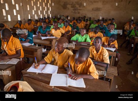 A Classroom Full Of Students Learning At A Primary School In Ghana