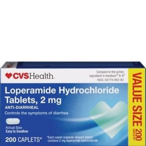 Cvs Health Loperamide Hydrochloride Tablets 2 Mg Anti Diarrheal 200