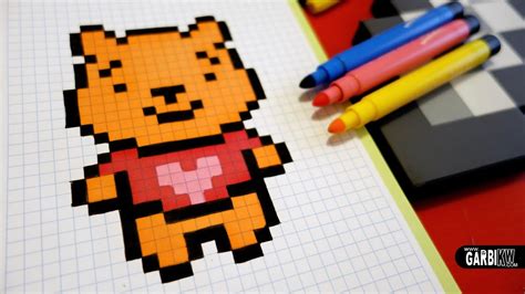 Handmade Pixel Art How To Draw Winnie The Pooh Pixelart Youtube