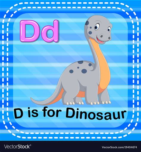 Flashcard Letter D Is For Dinosaur Royalty Free Vector Image