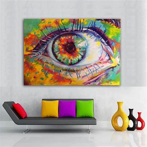Reliabli Art Canvas Painting Abstract Eye Colorful Posters And Prints