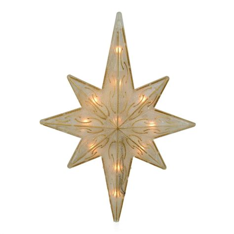 1175 Lighted Gold Glitter Star Of Bethlehem Christmas Tree Topper