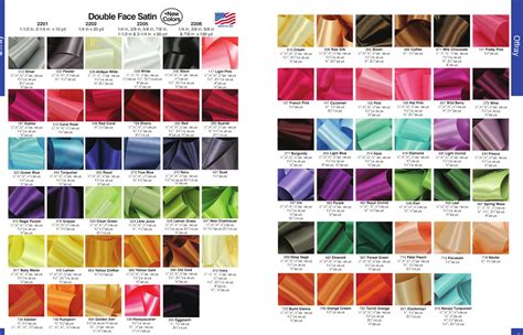 Offray Double Face Satin Ribbon Colours