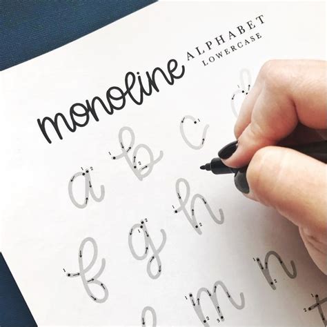 FREE PRACTICE SHEETS : MONOLINE LOWERCASE ALPHABET — ALL THINGS LU