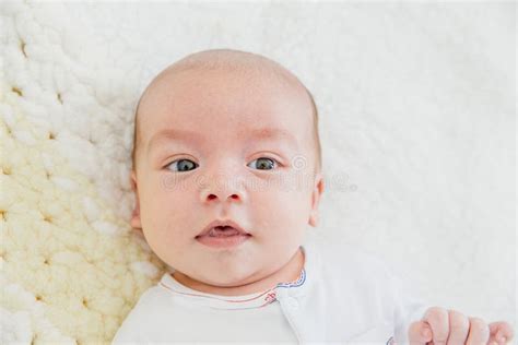 Cute Newborn Baby On The First Months Of Life Stock Image Image Of
