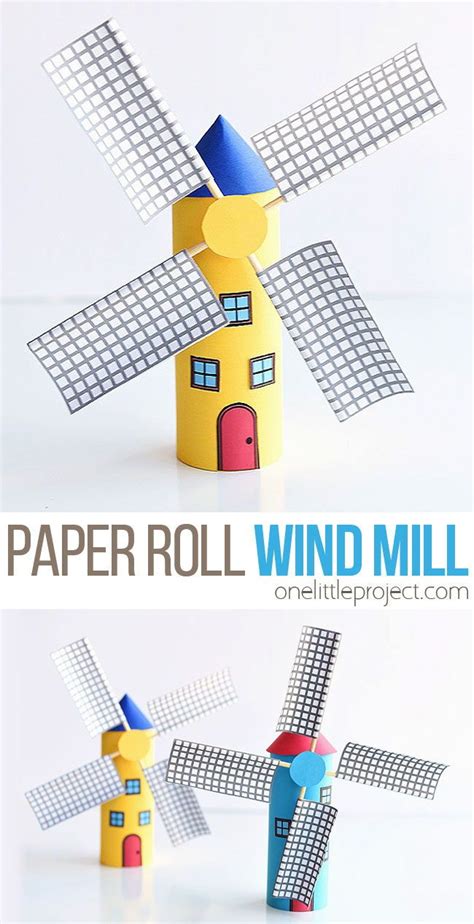 Paper Roll Windmill Tutorial Recycled Crafts Kids Recycled Crafts