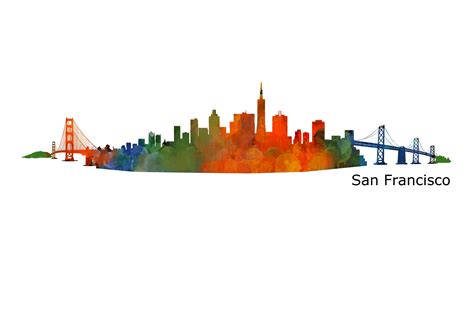San Francisco Cityscape Skyline Custom Designed Illustrations