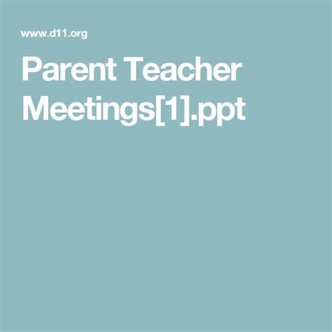 Parent Teacher Meetings 1 Ppt Parents As Teachers Parent Teacher