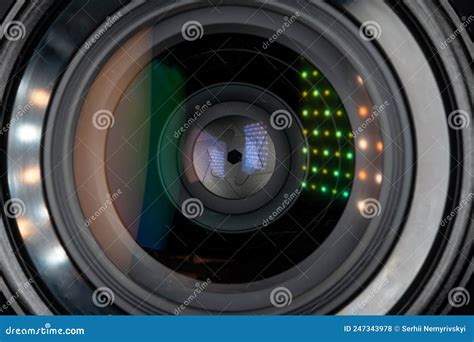 Professional Camera Photo Lens Details Of Glass Layer Of