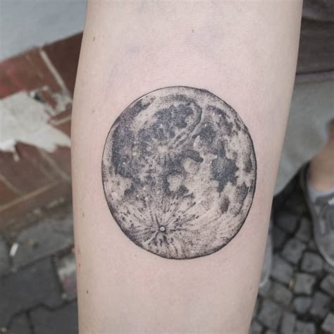 Realistic Full Moon By Jak Tattoos