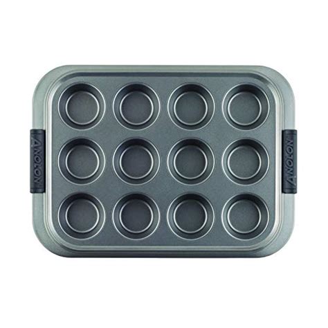 Anolon Advanced Nonstick 12 Cup Muffin Tin With Silicone Grips And Lid