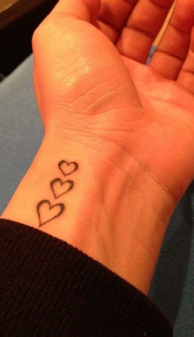 About 3 Hearts Tattoo On Pinterest Heart Tattoo Wrist Love Heart