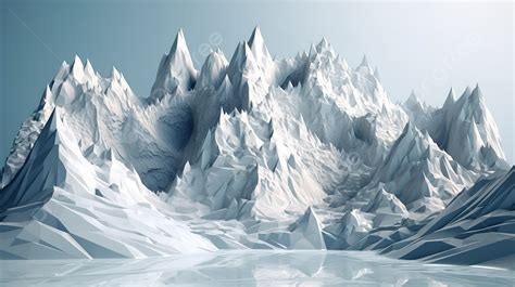 Frozen Landscape 3d Rendering Of A Majestic Ice Mountain Background