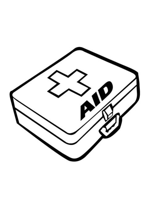 Printable First Aid Kit Coloring Page