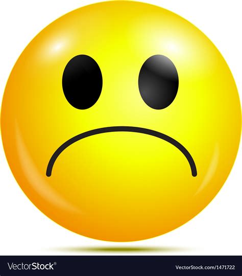 Unhappy Glossy Smiley Icon Royalty Free Vector Image