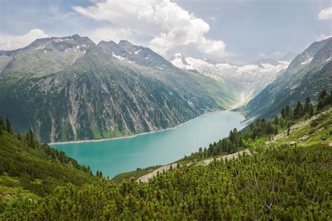 Scenic View Of A Glacier And Lake In Tirol Austria Stock
