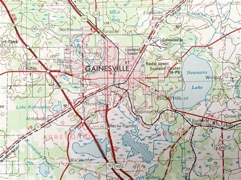 Antique Gainesville Florida 1954 Mapa Topográfico del | Etsy