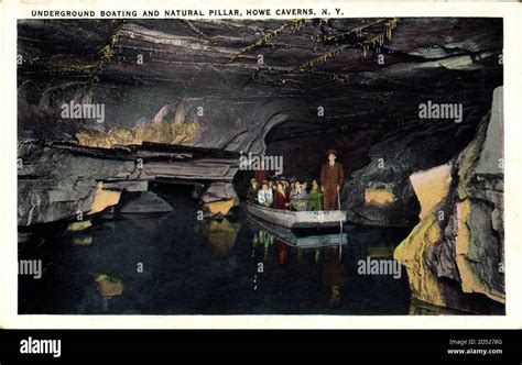 Howe Caverns New York Underground Boating And Natural Pillars Usage