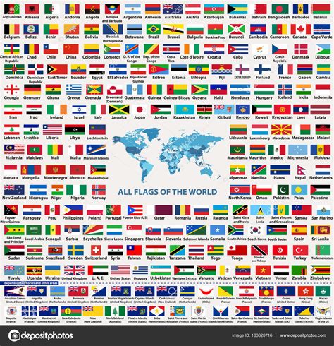 Conjunto Vectores Todas Las Banderas Los Países Del Mundo Estados