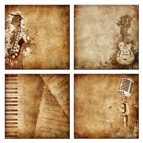 Vintage Piano Keys Music Notes Canvas Giclee Prints
