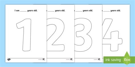 Age 1 To 10 Big Numbers Coloring Pages Teacher Made