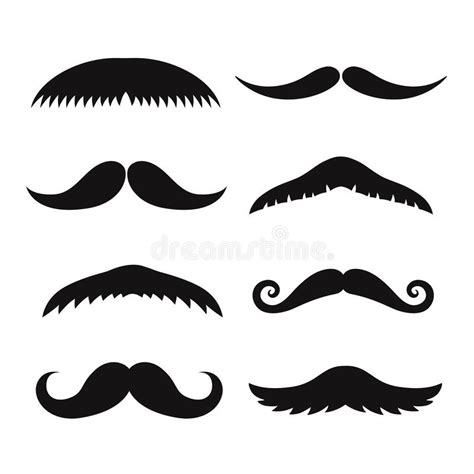 Set Of Mustaches Isolated On White Background Stock Vector Illustration Of Hair Gentleman