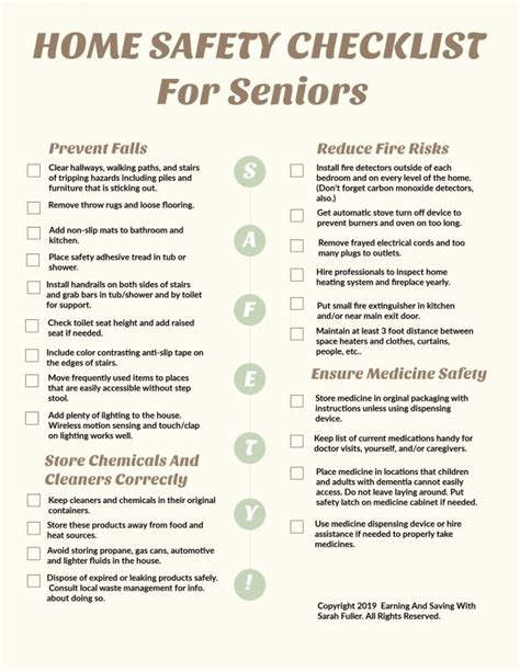 Home Safety Checklist For Seniors Earning And Saving With Sarah