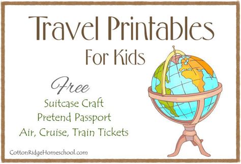 Download Travel Printables for kids - pretend passport, suitcase craft, pretend travel tickets ...