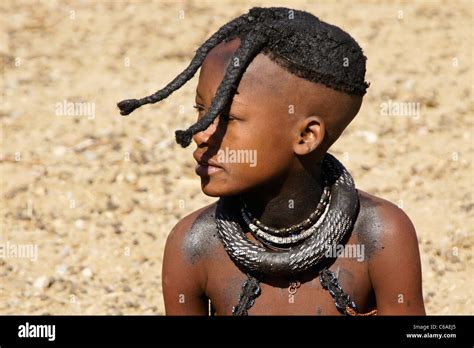 Himba Junge Mädchen Mit Geflochtenen Haaren Opuwo Namibia