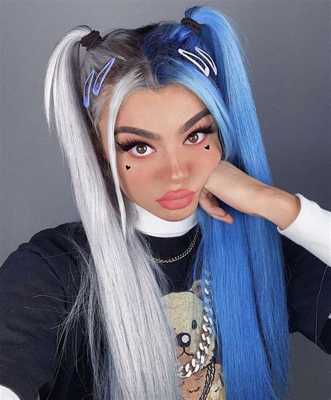 Starting to fall inlove with short hairstyles. pinterest: studdedguccibelt ♡ | Split dyed hair, Hair dye ...