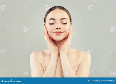 Perfect Female Model With Healthy Skin Portrait Stock Photo Image Of