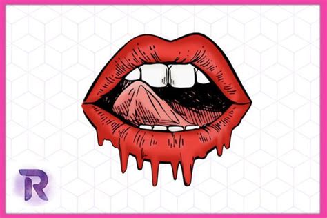 Sexy Dripping Red Lips Sublimation Designs Graphics