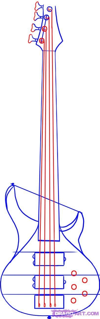 Learn how to draw a simple guitar! how to draw a bass guitar step 3 | Music doodle, Guitar ...