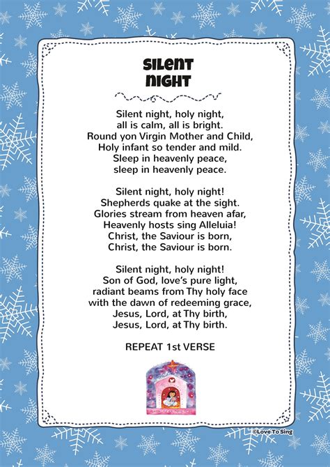 Lyrics Silent Night Printable Printable World Holiday