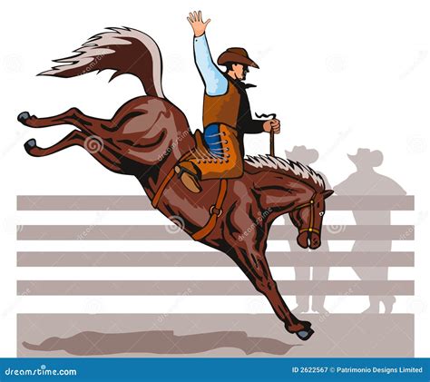 Cowboy Riding Horse Silhouette Vector Illustration