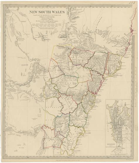 Antique Map Of New South Wales By Walker 1833