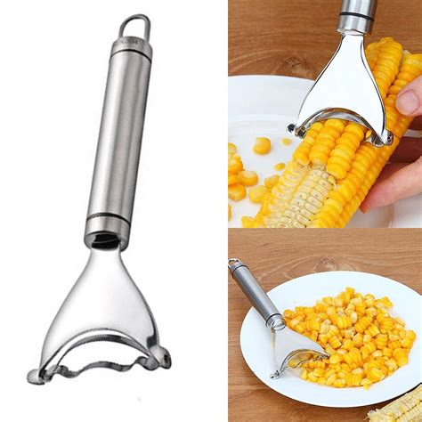 premium corn cutter cob peeler stainless steel kitchen tool kernel home stainless steel
